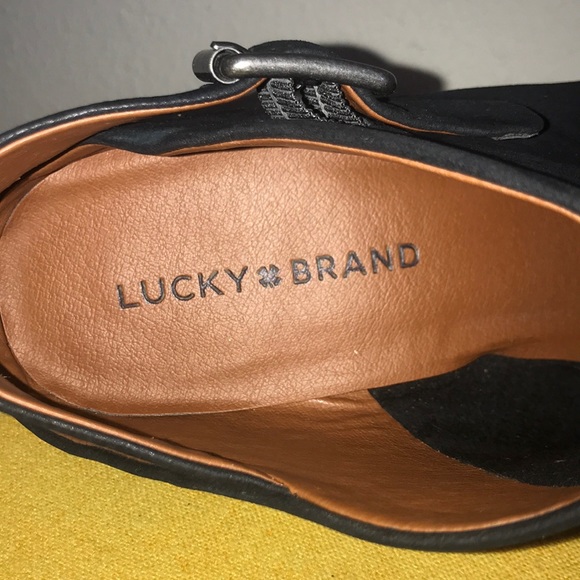 Lucky Brand Black Leather Strap Healed Booties - Picture 3 of 3